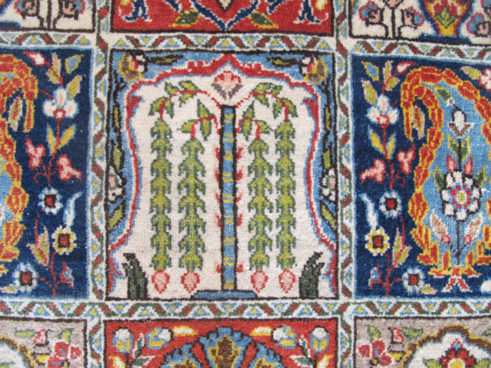 Fine Qum Rug with Garden Design
